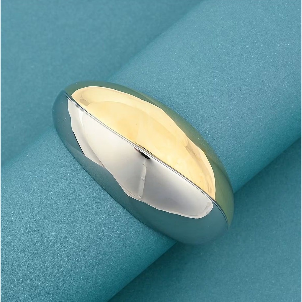 Calvin Klein Two Tone Sculptural Bangle Bracelet Gold Silver Stainless Steel